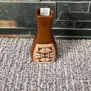 Vintage Native American signed pottery small Brown Vase